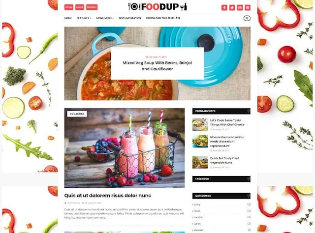 FoodUp Blogger Yemek Teması İndir Blogger Temaları