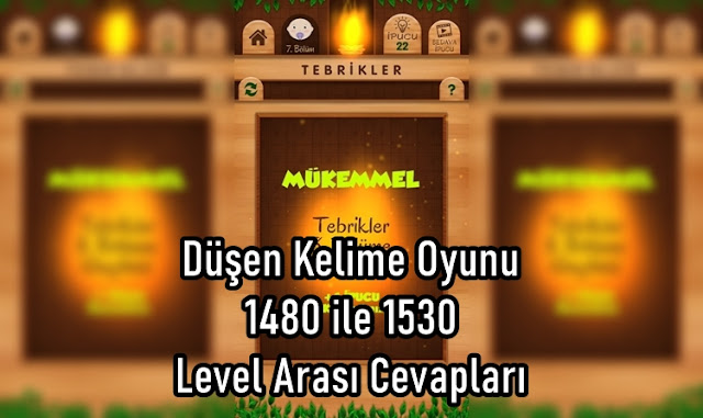 Düşen Kelime Oyunu 1480 ile 1530 Level Arasi Cevaplari