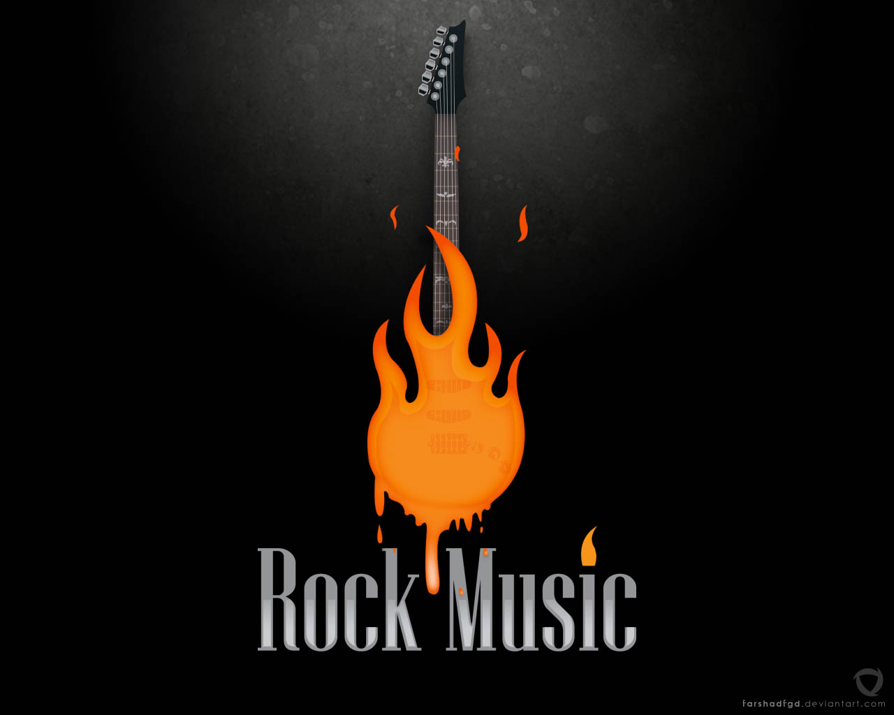 Accessible Novelties The Rock Guitar Fire Wallpaper 