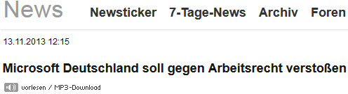 Microsoft Deutschland soll gegen Arbeitsrecht verstoßen