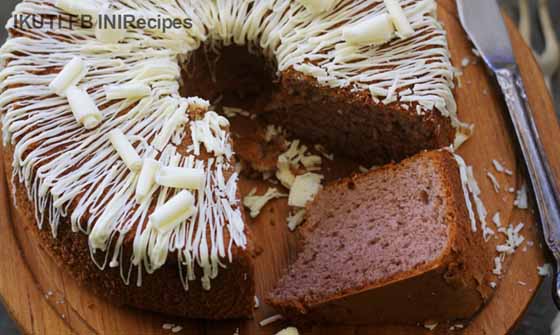 Resep Chiffon Cake Cokelat. Lembuuut Banget, Nyoklat Bangeeet Makan 1 Potong Mana Cukup