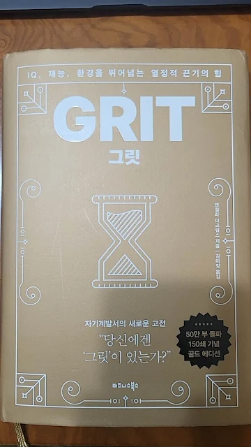 책 GRIT의 핵심 메시지를 상징하는 열정과 끈기의 감정을 담은 책표지