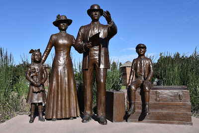 Immigration statue Fort Saskatchewan Alberta.