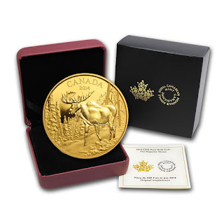 Canada 350 Dollars Gold Coin Box 2014 The Majestic Moose
