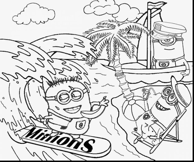 Brilliant Minion Beach Coloring Pages With Despicable Me Coloring Pages And Despicable  Me  Coloring Pages