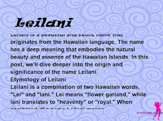 meaning of the name "Leilani"