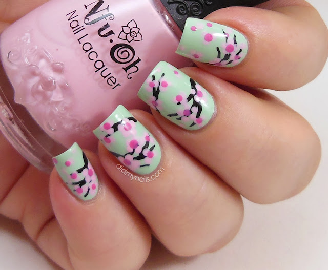 cherry blossom nail art tutorial