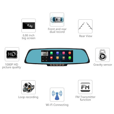 Integrated Video Dash Cam, Touchscreen, GPS Navigation, All In This AWESOME Smart Rear-View Mirror