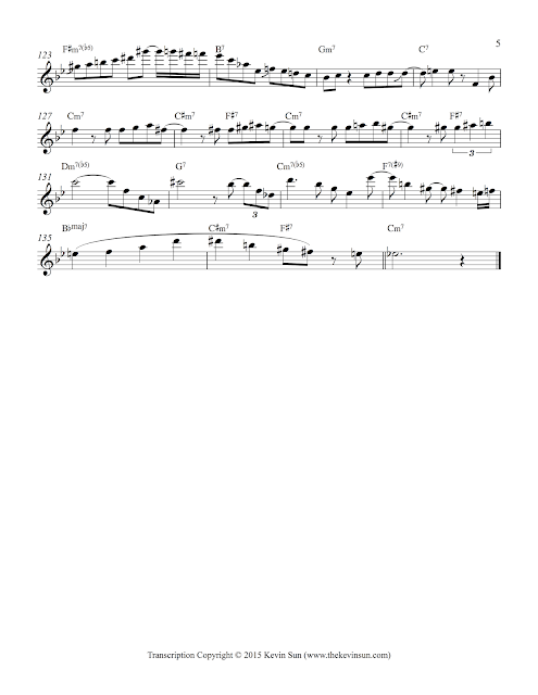 Mark Turner Solo Transcription "Along Came Betty" (Bb) by Kevin Sun, Germany 2014 – Page 5