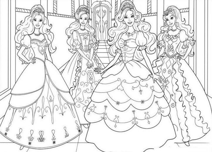  Gambar  Berikut Gambar  Mewarnai Sketsa Barbie Princess  