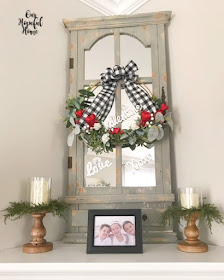 Valentine's wreath mantel decor