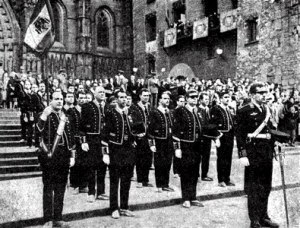 Mossos d’Esquadra en la procesión del Corpus de Barcelona (1967)