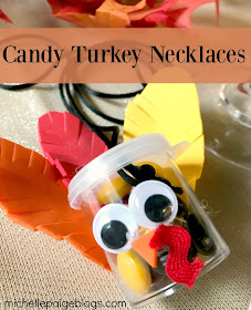 Step by step directions to make Candy Turkey Necklaces.