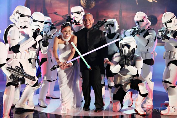  their wedding reception Issa wore an intricate fiberglass Stormtrooper 