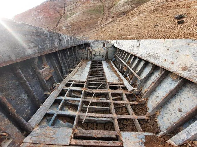 A rusty World War II era boat with a venerable historic past was found in the receding waters of Shasta Lake.