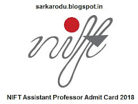 NIFT Assistant Professor Admit Card