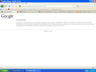 Google Adsense System Down