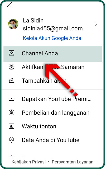 buka saluran yang ada