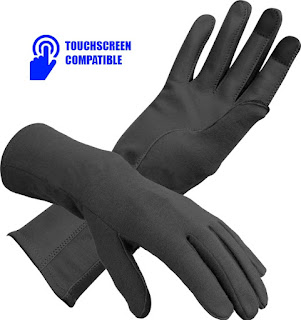 A pair of work gloves with touchscreen compatibility.
