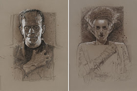 MondoCon 4 Exclusive Frankenstein & Bride of Frankenstein Screen Prints by Drew Struzan