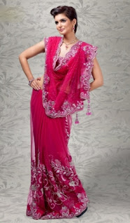 Pink-Indian-Wedding-Party-Wear-Saree