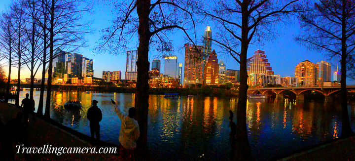 Related Blogpost - The Beautiful Mount Bunnell - One of the most popular tourist attractions with stunning panoramic views of Colorado river surrounded by posh neighbourhood of Austin City, New Mexico, USA   Above photograph shows evening view of Austin Downtown with  it's highrise buildings reflecting in the water during blue hour. This part of the water body is also known as Lady Bird Lake.     Related Blogpost - Best way to explore Austin Downtown to experience this Texas City full of live Music, Highrise building, Art & Culture centres, Museums & Thousands of Bats during Sunset    The Colorado River is an approximately 862 miles long river in the U.S. state of Texas. It is the 18th longest river in the United States and the longest river with both its source and its mouth within Texas. Its drainage basin and some of its usually dry tributaries extend into New Mexico. It flows generally southeast from Dawson County through Ballinger, Marble Falls, Austin, Bastrop, Smithville, La Grange, Columbus, Wharton, and Bay City, before emptying into the Gulf of Mexico at Matagorda Bay.    Related Blogpost - University of Texas - Experience the great vibe of this beautiful Campus with museums, libraries, parks, fountains and a lot more