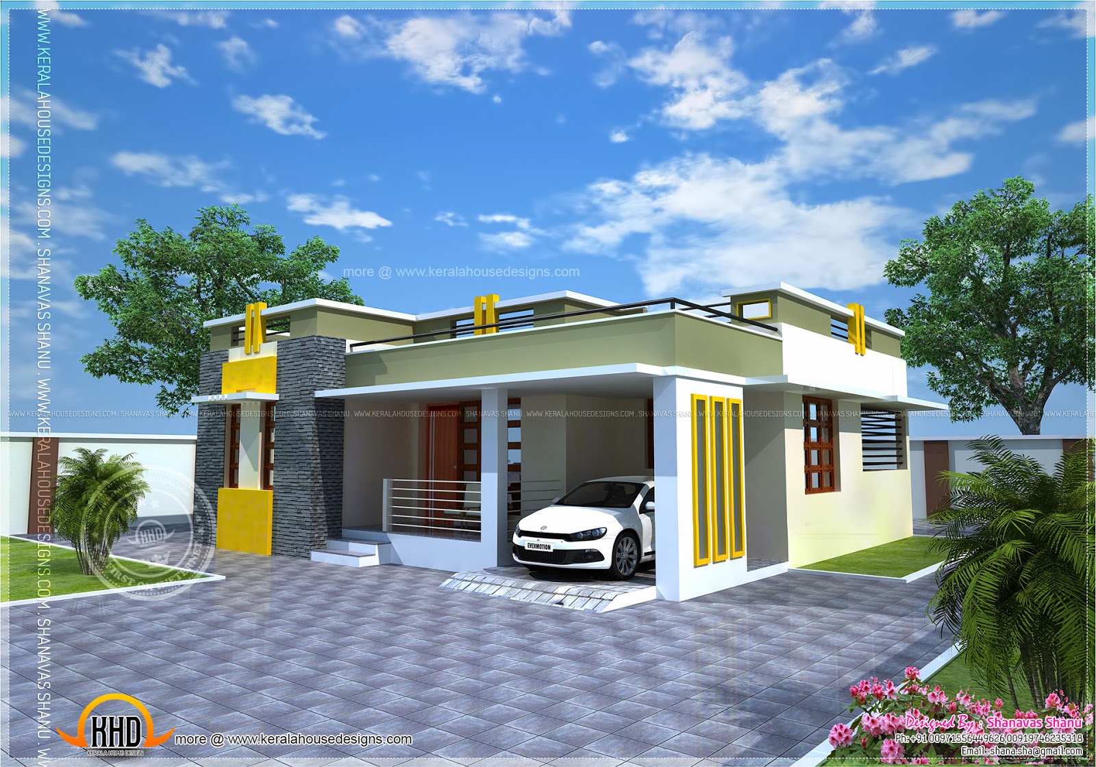  House  plan  of a small  modern villa Indian House  Plans 