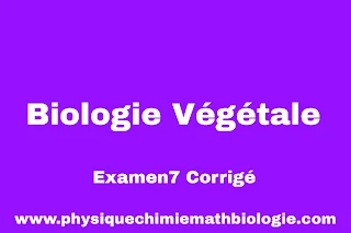 Examen7 Corrigé Biologie Végétale PDF (L1-S2-SNV)