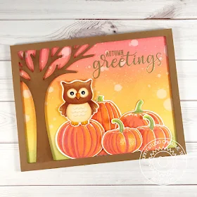 Sunny Studio Stamps: Pretty Pumpkins & Autumn Greetings Pumpkin Card by Amy Yang