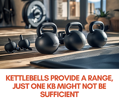 Different size weight Kettlebell in line