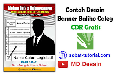 Download Contoh Desain Banner Baliho Caleg CDR Gratis