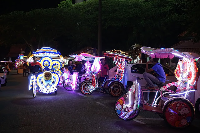 Malacca Jonker Street Night Market - Colourful Rickshaws