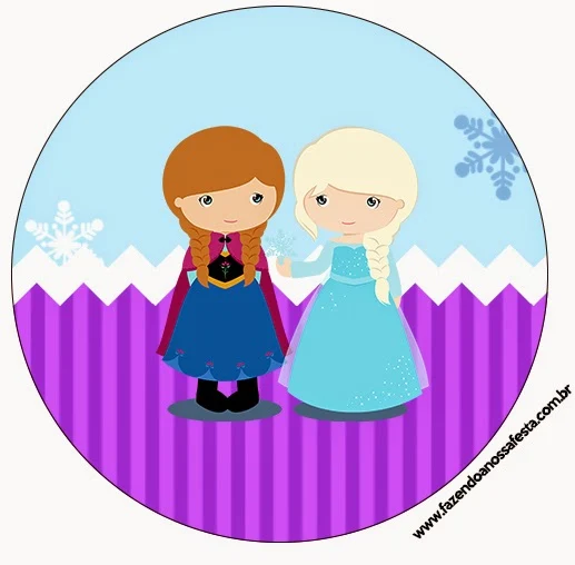 Frozen Babies in Christmas Toppers or Free Printable Candy Bar Labels.