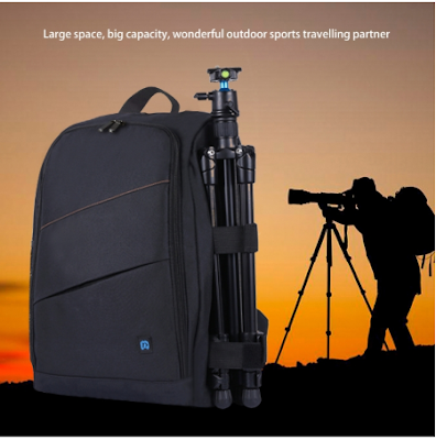 DSLR étanche antichoc épaule caméra sac à dos trépied avec réflecteur rayure Fit 15.6 en pochette d'ordinateur pour Canon Nikon Sony