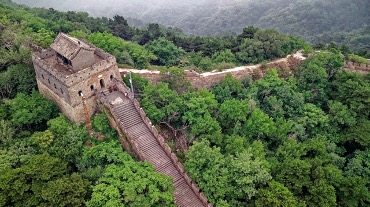 Figure 1 - A part of the Great Wall of China surrounded by trees