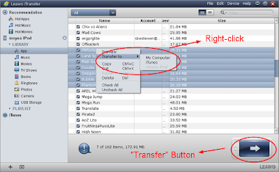 Transfer apps  between iPhone, iPad and PC