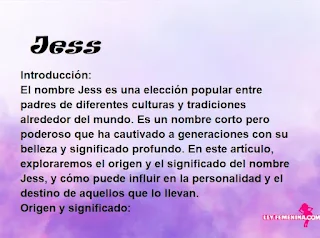 significado del nombre Jess