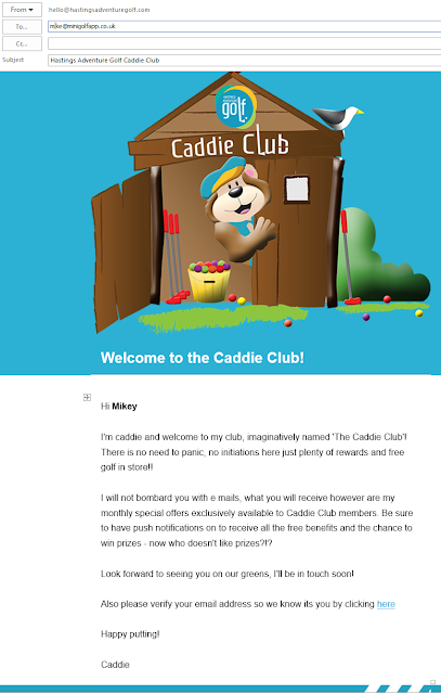 Welcome to our mini golf course email