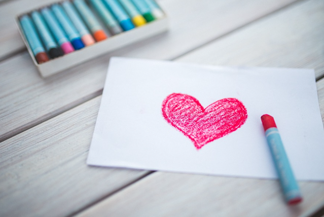 Heart in crayon