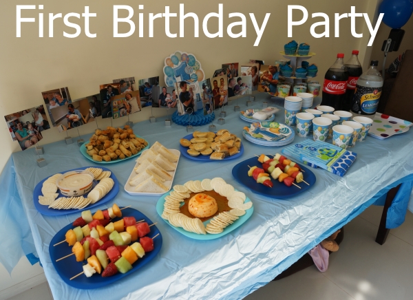 Away From Blue blog First Birthday Party simple spread Baby T