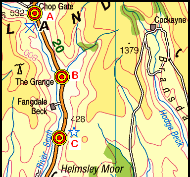 Map of the ChopGate-Helmsley area