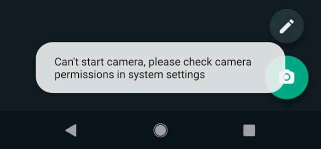 Can't start camera, please check camera permission in system settings