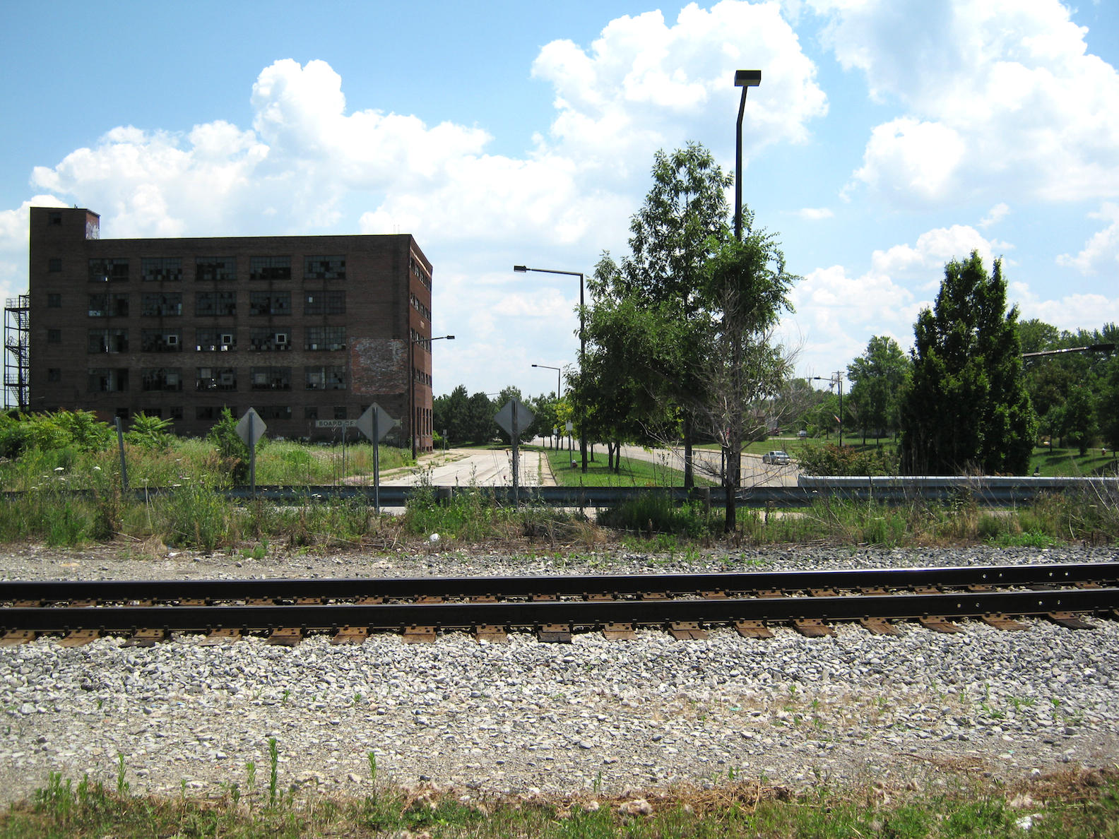 Cartoon Train Tracks Side View The railroad tracks.