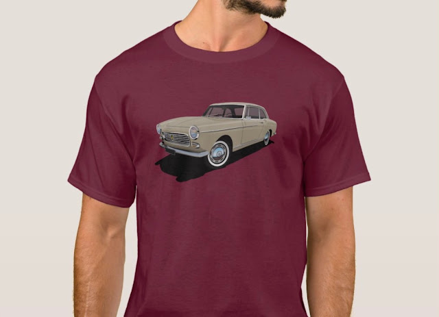 Stylish beige Peugeot 404 Coupé T-shirt