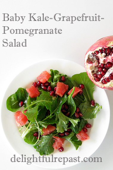 Baby Kale-Grapefruit-Pomegranate Salad / www.delightfulrepast.com