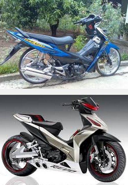 Modifikasi motor honda revo fit absolute 110 100cc road 