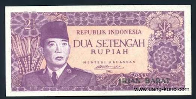  Berlaku di Propinsi Irian Barat pada tahun  1960 - 1961 (seri Sukarno Irian Barat dan Riau)