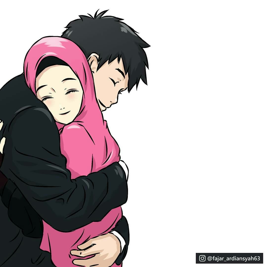 99 Gambar Animasi Gambar Kartun Muslimah Couple Romantis Lengkap Cikimmcom