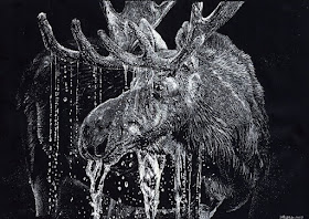 04-Dripping-moose-Black-and-White-Drawings-Vitaly-Medved-www-designstack-co