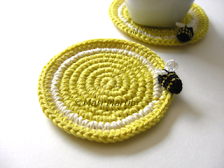 Crochet Coasters Lemon and Bee